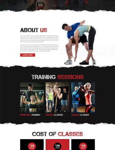 A gym and fitness website design.