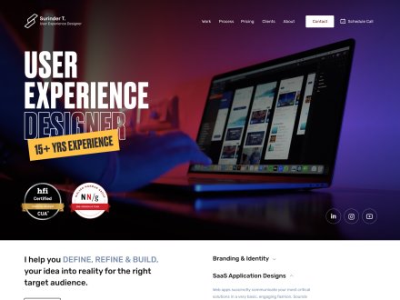 A website with the words user experience design.