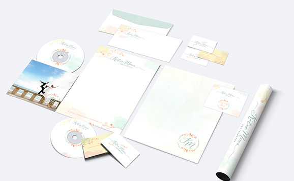 A design agency's stationery set featuing a CD in a custom case.